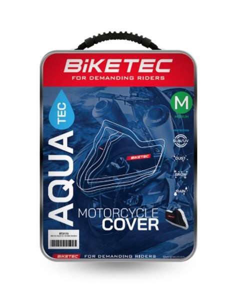 BIKETEC PAKIET 20 SZTUK POKROWCÓW (POKROWIEC) WODOODPORNYCH AQUATEC NA MOTOCYKL KOLOR CZARNY/SZARY ROZMIAR L