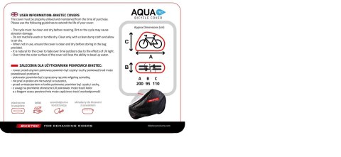 BIKETEC POKROWIEC WODOODPORNY AQUATEC NA DWA ROWERY KOLOR CZARNY/SZARY ROZMIAR UNIWERSALNY