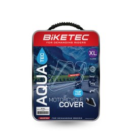 BIKETEC POKROWIEC WODOODPORNY AQUATEC NA MOTOCYKL Z MIEJSCEM NA KUFER CENTRALNY KOLOR CZARNY/SZARY ROZMIAR XXL