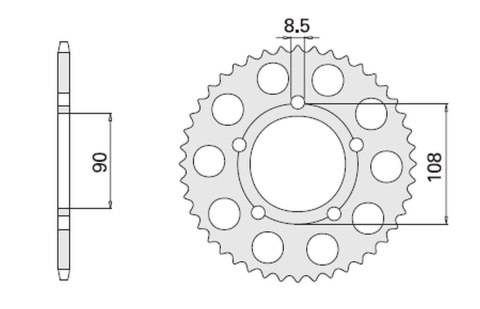 CHT ZĘBATKA TYLNA 1022 38 (1022-38) DUCATI 500/600 PANTAH`81-82, PASO 750`87