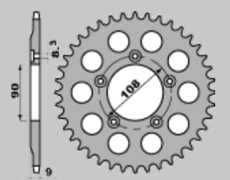 JR ZĘBATKA TYLNA 1026 38 DUCATI 750 PASO '86-'90, 906 PASO '90-'93