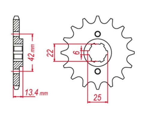 GROSSKOPF PROMOCJA ZĘBATKA PRZEDNIA 291 16 HONDA CB 450S '86-'89 (JTF291.16)
