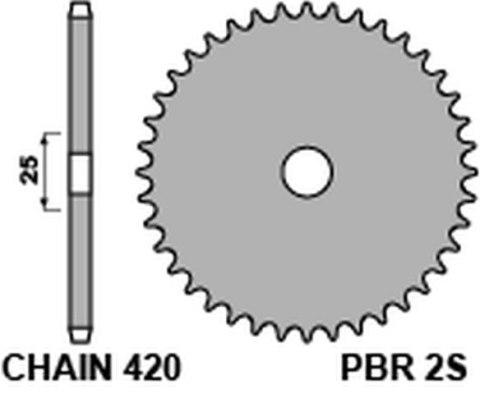 PBR ZĘBATKA TYLNA 2S 46 L (ŁAŃC. 420)
