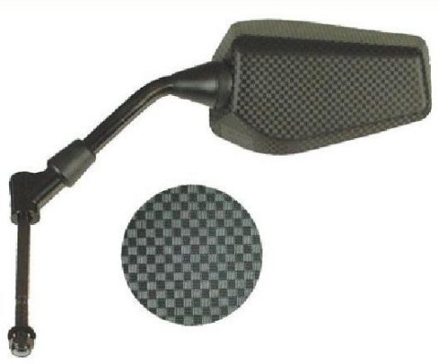 V PARTS (VICMA) LUSTERKO LEWE, ŚREDNICA GWINTU 8MM, STRONA PRAWA, KOLOR CARBON PEUGEOT LUDIX, SPEEDFIGHT II, SPEEDFIGHT II AC, S