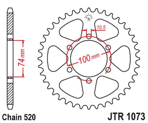 JT ZĘBATKA TYLNA 4540 46 HYOSUNG GV 250 '04-'15 (JTR1073.46) (ŁAŃC. 520)