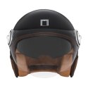 NOX PREMIUM KASK OTWARTY JET HERITAGE LEATHER KOLOR CZARNY/BRĄZOWY ROZMIAR M