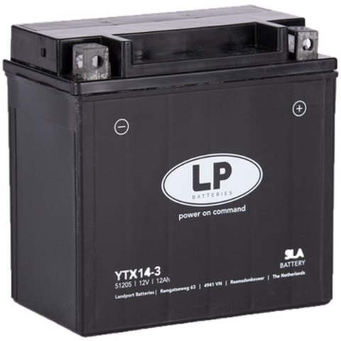 LANDPORT AKUMULATOR YTX14-3 (MS LTX14-3) 12V 12AH (150X87X146MM) SLA BEZOBSŁUGOWY - ZALANY (4)