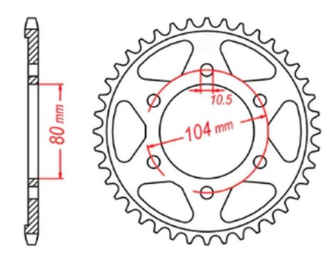MTX PARTS ZĘBATKA TYLNA 4359 43 KAWASAKI ZX750R, NINJA, KLZ VERSYS (12-) (JTR1489.43) (ŁAŃC. 525)