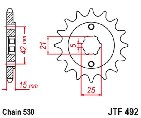 JT ZĘBATKA PRZEDNIA 7003 14 DUCATI 500/600 PANTAH SPORTS '80-84' (700314JT) (ŁAŃC. 530) NA ZAMÓWIENIE