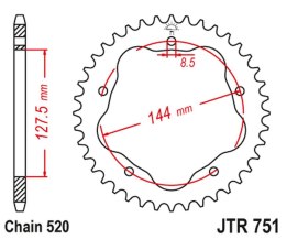 JT ZĘBATKA TYLNA 4320M 42 DUCATI 950 HYPERMOTARD '19-20, 800 MONSTER '05-07, 748 BIPOSTO '95-03, (POTRZEBNY ADAPTER JTA750B) (43