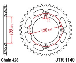 JT ZĘBATKA TYLNA 4478 56 BETA 125 RR/RE '08-20' (447856JT) (ŁAŃC. 428)