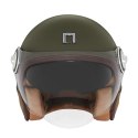 NOX PREMIUM KASK OTWARTY JET HERITAGE LEATHER KOLOR KHAKI/BRĄZOWY ROZMIAR XL