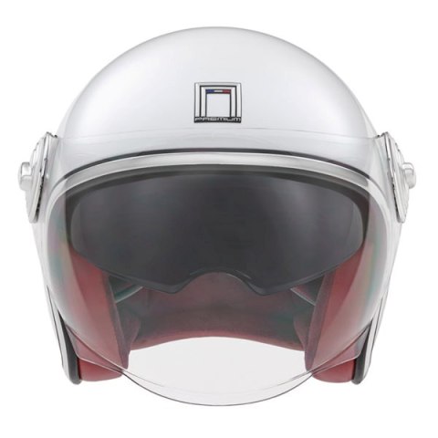 NOX PREMIUM KASK OTWARTY JET HERITAGE SOLID KOLOR BIAŁY POŁYSK ROZMIAR L