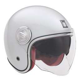 NOX PREMIUM KASK OTWARTY JET HERITAGE SOLID KOLOR BIAŁY POŁYSK ROZMIAR M