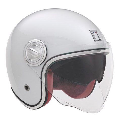 NOX PREMIUM KASK OTWARTY JET HERITAGE SOLID KOLOR BIAŁY POŁYSK ROZMIAR M