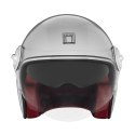NOX PREMIUM KASK OTWARTY JET HERITAGE SOLID KOLOR SREBRNY ROZMIAR L