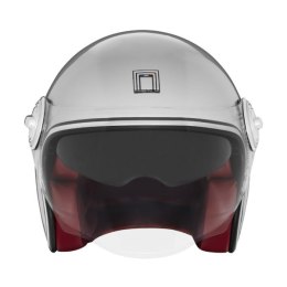 NOX PREMIUM KASK OTWARTY JET HERITAGE SOLID KOLOR SREBRNY ROZMIAR XL