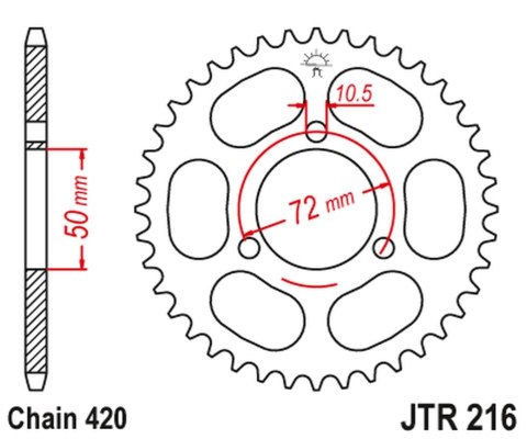 JT ZĘBATKA TYLNA 251 43 HONDA NSR 50/75 '89-'93 (25143JT) (ŁAŃC. 420)