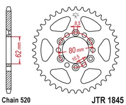 JT ZĘBATKA TYLNA 4324 37 YAMAHA TDR 125 '93-'99 (432437JT) (ŁAŃC. 428) NA ZAMÓWIENIE