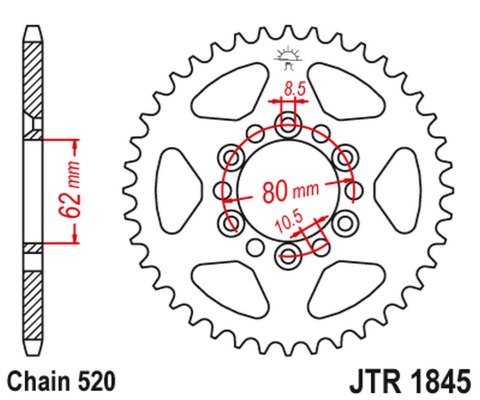 JT ZĘBATKA TYLNA 4324 37 YAMAHA TDR 125 '93-'99 (432437JT) (ŁAŃC. 428) NA ZAMÓWIENIE
