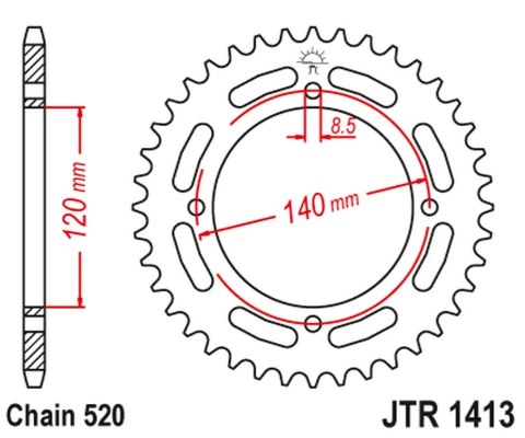 JT ZĘBATKA TYLNA 4354 39 KAWASAKI KXF A TECATE '87-88' (ATV) (435439JT) (ŁAŃC.520) NA ZAMÓWIENIE
