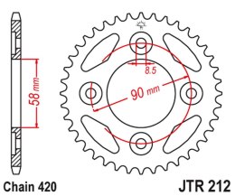 JT ZĘBATKA TYLNA 4462 34 HONDA Z125 MONKEY '19-'21, MSX 125 '13-'20) (JTR212.34) (ŁAŃC. 420)