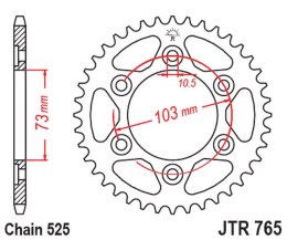 JT ZĘBATKA TYLNA 4731 43 DUCATI MULTISTRADA 950 '17-20 (473143JT) (ŁAŃC. 525)