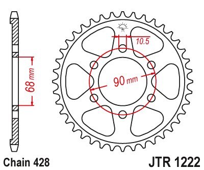 JT ZĘBATKA TYLNA 4733 48 HONDA CB 125R '18-'21 (473348JT) (ŁAŃC. 428)