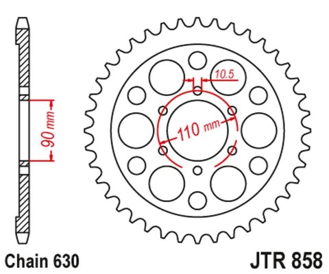 JT ZĘBATKA TYLNA 858 35 YAMAHA XV 920R / XV 1000 '81-82, TR1 '81-85 (85835JT) (ŁAŃC. 630) NA ZAMÓWIENIE