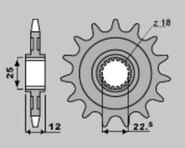 PBR ZĘBATKA PRZEDNIA 2266 11 GASGAS 280/300 TXT PRO '04-'15