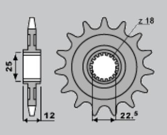 PBR ZĘBATKA PRZEDNIA 2266 11 GASGAS 280/300 TXT PRO '04-'15