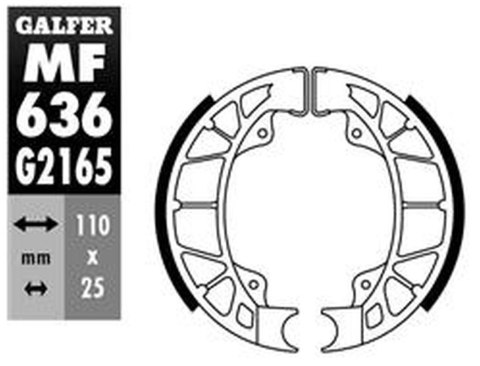 GALFER SZCZĘKI HAMULCOWE TYŁ HEXAGON 125/150 '94-'99, SKIPPER 125/150 '93-'97, PIAGGIO VESPA ET2/ET4 '00-, PRIMAVERA/SPRINT 125 