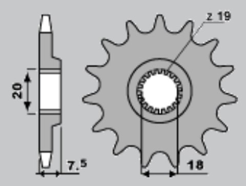 CHT WYPRZEDAŻ ZĘBATKA PRZEDNIA 340 13 HONDA CR 125 87-03 (ŁAŃC. 520) (JTF326.13)