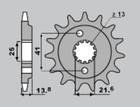 CHT ZĘBATKA PRZEDNIA 346 16 HONDA VT 600C '90-'04, XRV 650