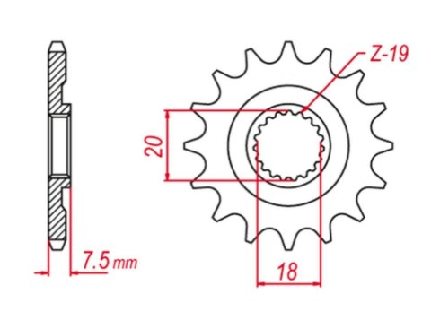 GROSSKOPF PROMOCJA ZĘBATKA PRZEDNIA 340 14 HONDA CR 125 '87-'03 (JTF326.14)