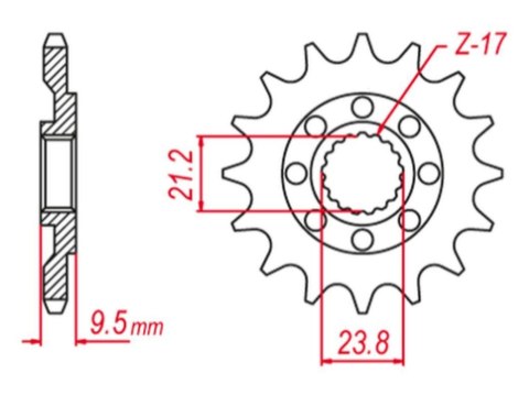 GROSSKOPF PROMOCJA ZĘBATKA PRZEDNIA 342 16 HONDA CR 250 '88-'08, CRF 450 '02-'22 (JTF284.16)