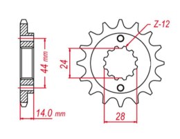 GROSSKOPF PROMOCJA ZĘBATKA PRZEDNIA 348 17 HONDA VT 750C '98-'07), VT 750 DC '01-'07, VT 750 RS/S '10-'13 (JTF1372.17)