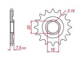 GROSSKOPF PROMOCJA ZĘBATKA PRZEDNIA CR 125 '97-'03 (JTF326.14) ZAMIENNA Z 340 13