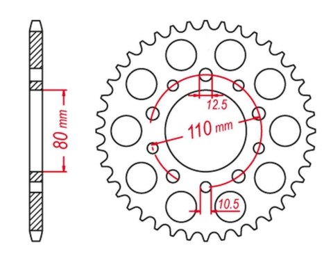 GROSSKOPF PROMOCJA ZĘBATKA TYLNA 334 45 HONDA VFR750 '86-'89, CBX550/750, TRIUMPH (344-45) (JTR1334.45)