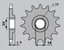 JR ZĘBATKA PRZEDNIA 340 13 HONDA CR 125 '87-'03 (JTF326.13)