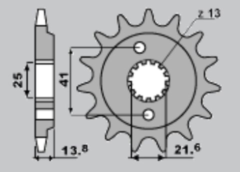 JR ZĘBATKA PRZEDNIA 346 16 HONDA VT 600 C '90-'04 (JTF296.16)