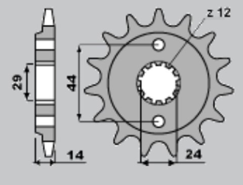 JR ZĘBATKA PRZEDNIA 348 17 HONDA VT 750 C '97-'04 (JTF1372.17)