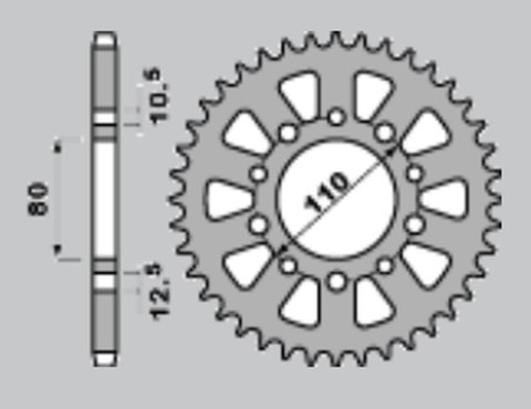JR ZĘBATKA TYLNA 334 45 HONDA CBX 550F '82-'86, CBX 750F '84-'86 (JTR1334.45)