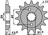 PBR ZĘBATKA PRZEDNIA 346 15 18NC (ŁAŃC. 525)