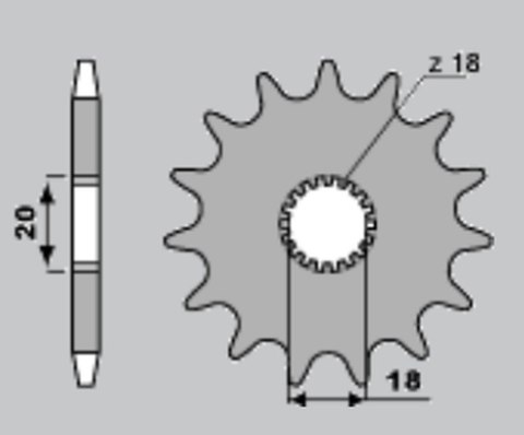 PBR ZĘBATKA PRZEDNIA 393 14 18NC (ŁAŃC. 520)