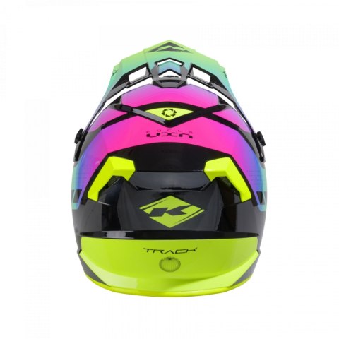 KENNY RACING 2025 KASK CROSS/ENDURO MODEL TRACK GRAPHIC NEON KOLOR CZARNY/ZIELONY/RÓŻOWY ROZMIAR XXL ( 63 - 64 CM )