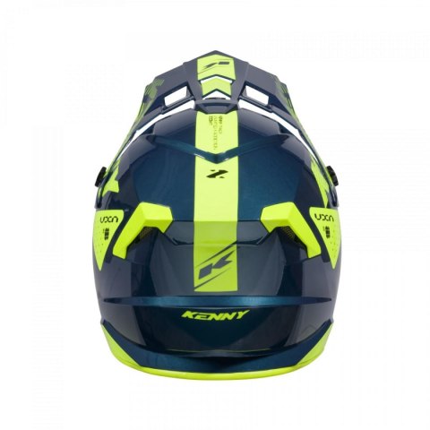KENNY RACING 2025 KASK CROSS/ENDURO MODEL TRACK GRAPHIC ZOOM PETROL KOLOR NIEBIESKI/ŻÓŁTY ROZMIAR L ( 59 - 60 CM )