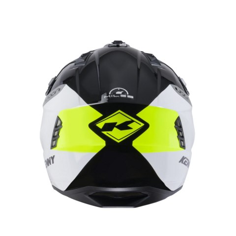 KENNY RACING 2025 KASK OTWARTY JET MODEL MILES GRAPHIC BLACK/NEON YELLOW KOLOR BIAŁY/SZARY/CZARNY/ŻÓŁTY FLUO ROZMIAR XL ( 61 - 6