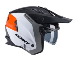 KENNY RACING 2025 KASK OTWARTY JET MODEL MILES GRAPHIC BLACK/ORANGE KOLOR BIAŁY/CZARNY/SZARY/POMARAŃCZOWY ROZMIAR M ( 57 - 58 CM