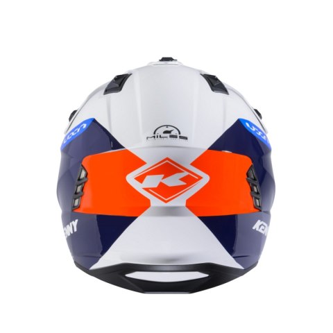 KENNY RACING 2025 KASK OTWARTY JET MODEL MILES GRAPHIC WHITE/ORANGE/BLUE KOLOR BIAŁY/NIEBIESKI/POMARAŃCZOWY ROZMIAR M ( 57 - 58 